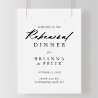 Chic Calligraphy Rehearsal Dinner Welcome Sign