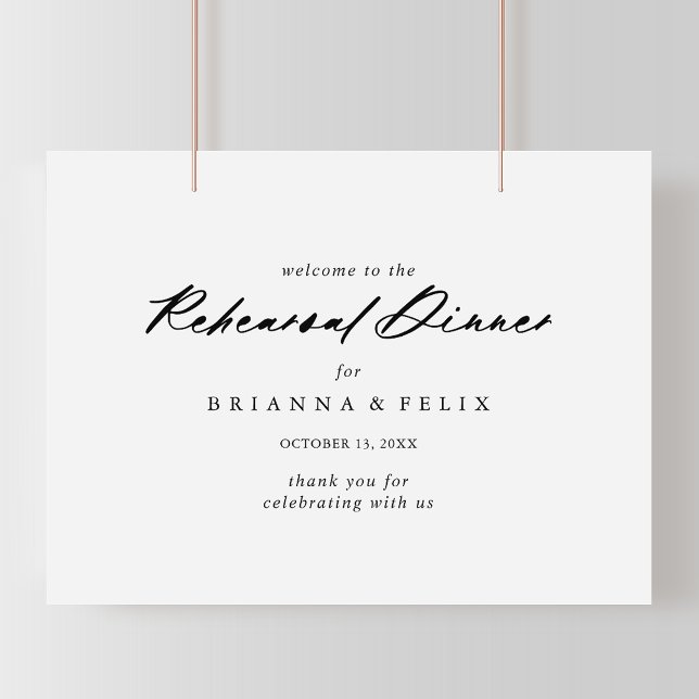 Chic Calligraphy Rehearsal Dinner Welcome Sign (Creator Uploaded)