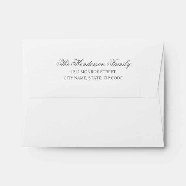 Chic Calligraphy | Return Address Thank You Card Envelope (Back (Top Flap))