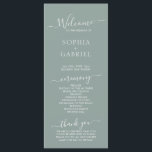 Chic Calligraphy Sage Green Wedding Ceremony Programme<br><div class="desc">Elegant Chic Minimalist Sage Green wedding program is perfect for a modern minimal wedding. All the wedding ceremony information and the wedding party's name listed on this program. Design featuring cursive hand lettered typography/calligraphy on sage green or dusty green colour background with a simple clean look. Including the name of...</div>