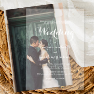 Chic Calligraphy Script Classic Wedding Acrylic Invitations