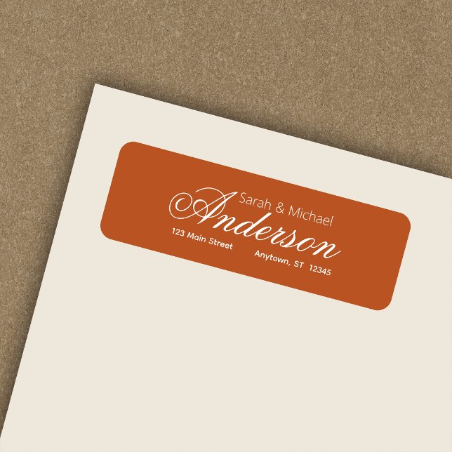 Chic Calligraphy Script Dark Orange Return Address (Creator Uploaded)