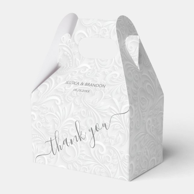Chic Calligraphy Script Thank You Favour Box (Front Side)