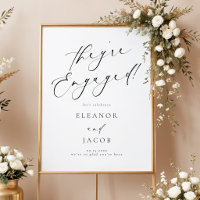 Chic Calligraphy Script They're Engaged Welcome