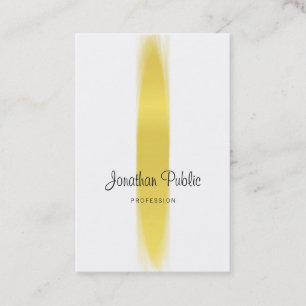 Chic Calligraphy Script Trendy Gold Plain Luxury Business Card
