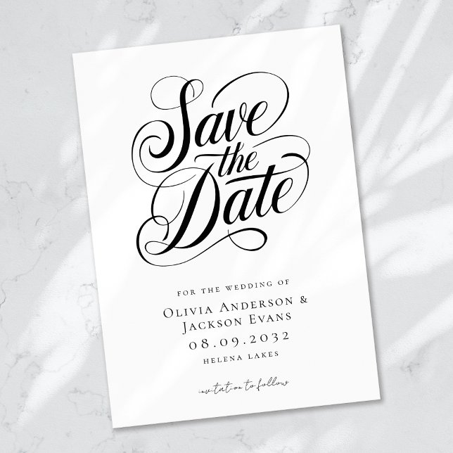 Chic Calligraphy Script Wedding Save The Date (Creator Uploaded)