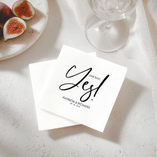 Chic Calligraphy She Said Yes Engagement Party Napkin