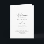 Chic Calligraphy Silver Folded Wedding Program Programme<br><div class="desc">This chic calligraphy silver folded wedding program is perfect for a rustic wedding. The simple and elegant design features classic and fancy script typography in silver. Include a quote or short message,  order of service,  wedding party and thank you message.</div>