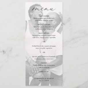 Chic Calligraphy Simple Elegant Photo Wedding Menu