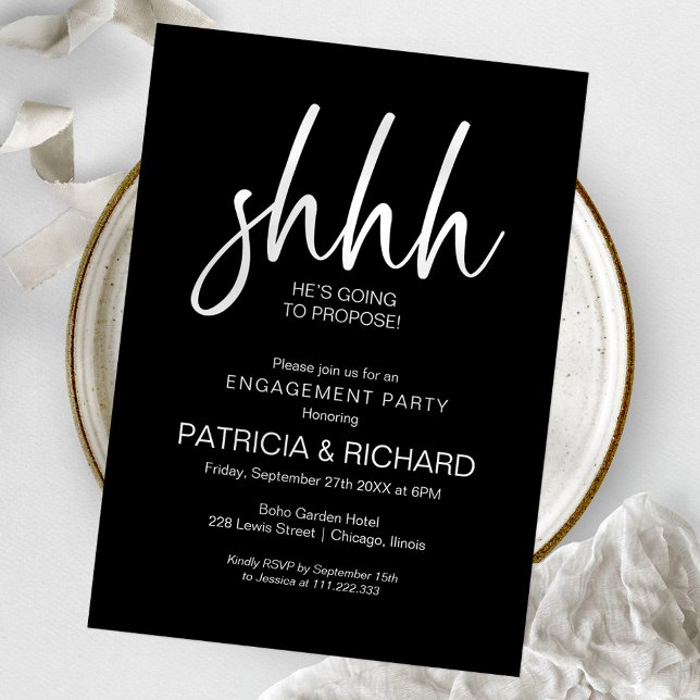 Chic Calligraphy Surprise Engagement Party Invitation (Creator Uploaded)
