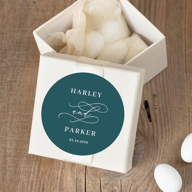 Chic Calligraphy Wedding Favour Stickers (Creator Uploaded)