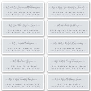 Chic Calligraphy Wedding Guest Address Labels
