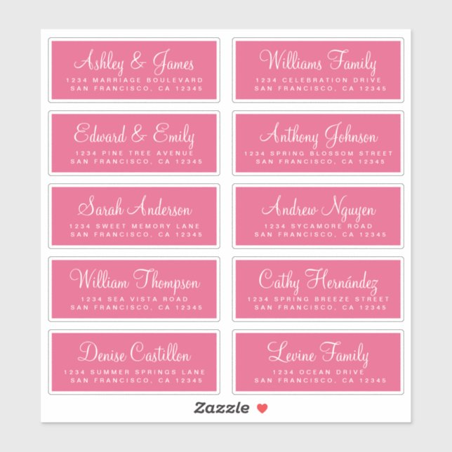 Chic Calligraphy Wedding Guest Address Labels (Sheet)