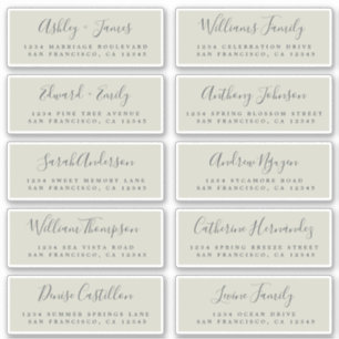 Chic Calligraphy Wedding Guest Address Labels