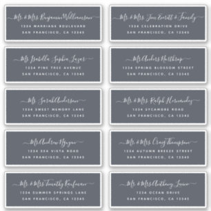 Chic Calligraphy Wedding Guest Address Labels