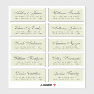Chic Calligraphy Wedding Guest Address Labels