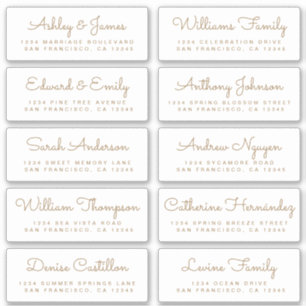 Chic Calligraphy Wedding Guest Address Labels