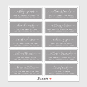 Chic Calligraphy Wedding Guest Address Labels