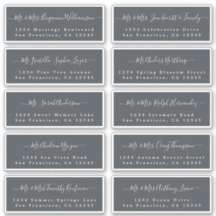Chic Calligraphy Wedding Guest Address Labels