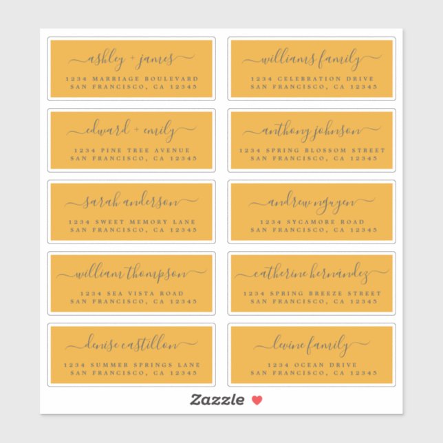 Chic Calligraphy Wedding Guest Address Labels (Sheet)