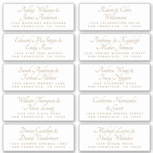 Chic Calligraphy Wedding Guest Address Labels