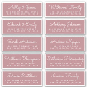 Chic Calligraphy Wedding Guest Address Labels