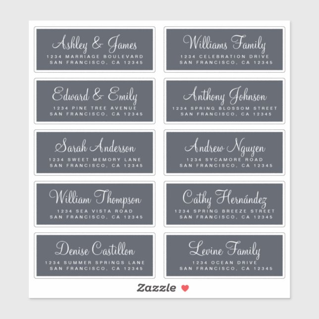 Chic Calligraphy Wedding Guest Address Labels (Sheet)