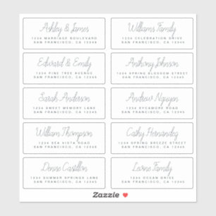 Chic Calligraphy Wedding Guest Address Labels