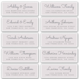 Chic Calligraphy Wedding Guest Address Labels