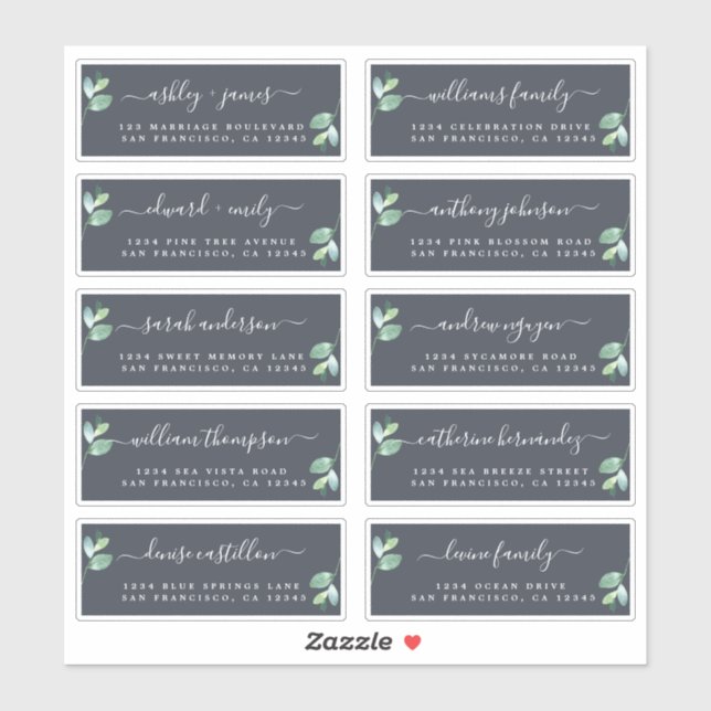 Chic Calligraphy Wedding Guest Address Labels (Sheet)