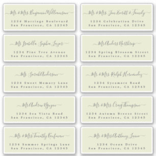 Chic Calligraphy Wedding Guest Address Labels