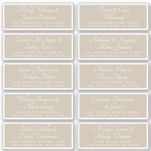 Chic Calligraphy Wedding Guest Address Labels