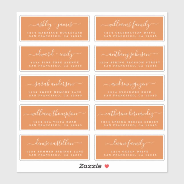 Chic Calligraphy Wedding Guest Address Labels (Sheet)