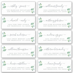 Chic Calligraphy Wedding Guest Address Labels