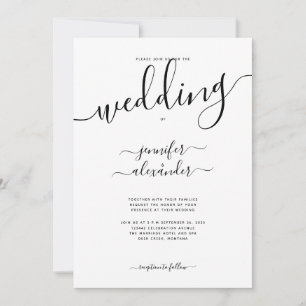 Chic Calligraphy Wedding Invitation