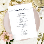 Chic Calligraphy Wedding Menu Card For Plate<br><div class="desc">A simple chic calligraphy wedding menu card. I do offer a free customisation service,  if you have any questions or special requests,  please feel free to contact me.</div>