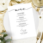 Chic Calligraphy Wedding Menu Card For Plate<br><div class="desc">A simple chic calligraphy wedding menu card. I do offer a free customisation service,  if you have any questions or special requests,  please feel free to contact me.</div>