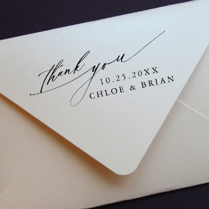Chic Calligraphy Wedding Thank You Self-inking Stamp