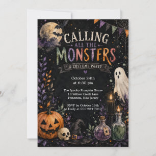 Chic Calling all Monsters Party Invitation