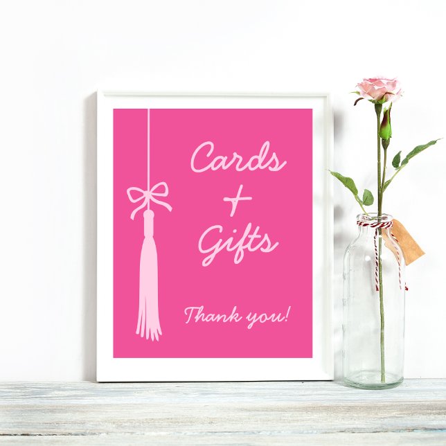 Chic Cards & Gifts Tassel Bow Pink Graduation Sign (Chic Cards & Gifts Tassel Bow Pink Graduation Sign)