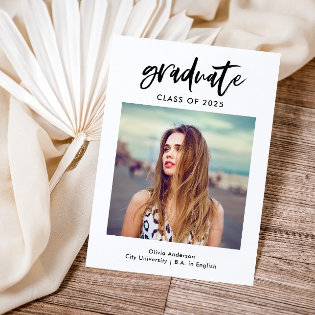 Chic Casual Script and Photo | Graduate Announcement (Creator Uploaded)