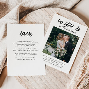 Chic Casual Script and Photo   Wedding Vow Renewal Invitation