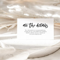 Chic Casual Script Black and White Wedding Details
