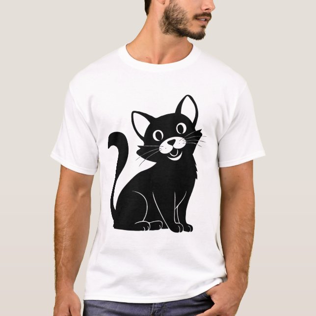 Chic Cat: Vector Design T-Shirt (Front)