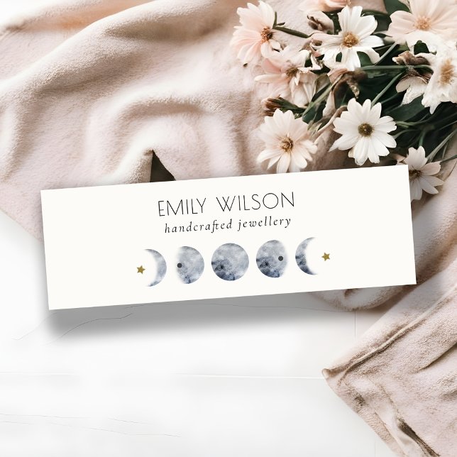 Chic Celestial Moon Watercolor Earring Display Mini Business Card (Creator Uploaded)