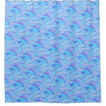 Chic Cerulean Painterly Flower Petal Pattern
