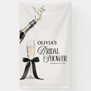 Chic Champagne Black & White Bridal Shower Banner