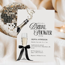 Chic Champagne Black & White Bridal Shower