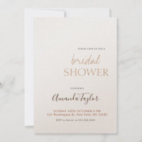 Chic Champagne Colour Minimalist Bridal Shower