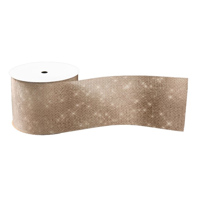 Chic Champagne Gold Sparkle Glitz Christmas Grosgrain Ribbon (Spool)